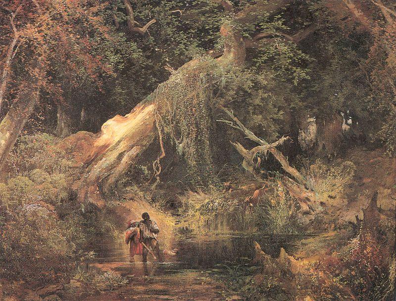 Slaves Escaping Through the Swamp, Moran, Thomas